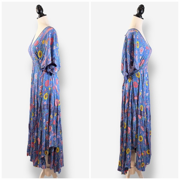 Spell Lovebird Half Moon Gown Deep Sky Blue Maxi Dress Size M Boho Festival - Picture 5 of 15
